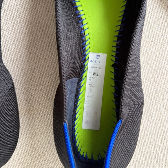 ROTHY'S The Point Ballet Flats Slip-On Lightweight Black Size 9 - Picture 4 of 8